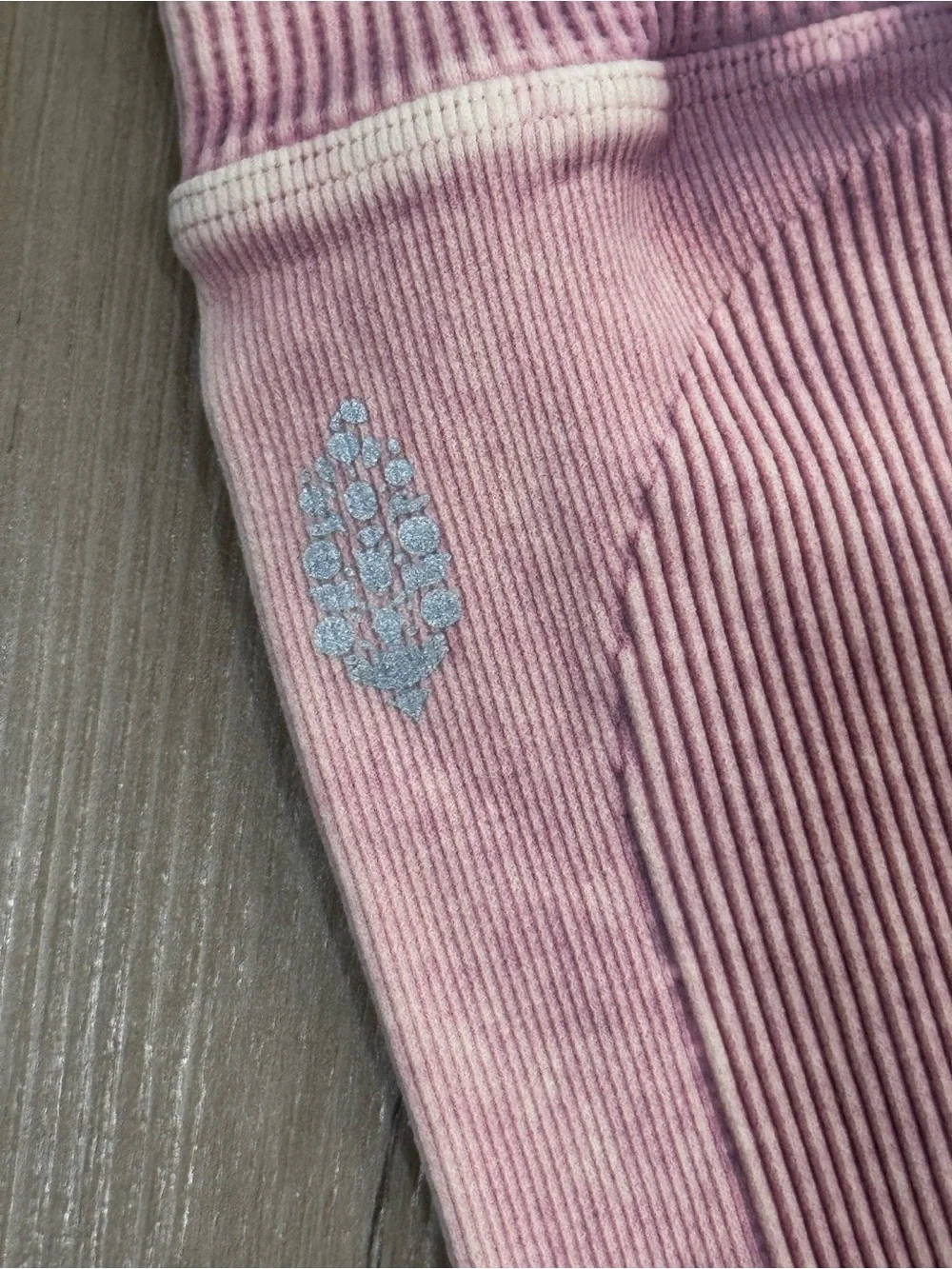 NWT FP Movement Happiness Runs Ribbed Leggings Pink M/L Mineral Wash
